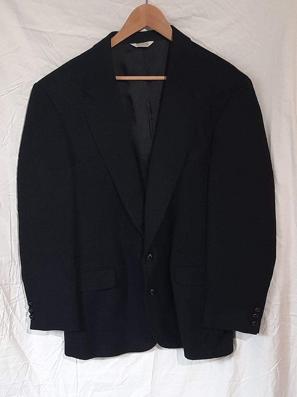 Heather & Tweed Black Camel Hair Blazer, Men's 44 Regular